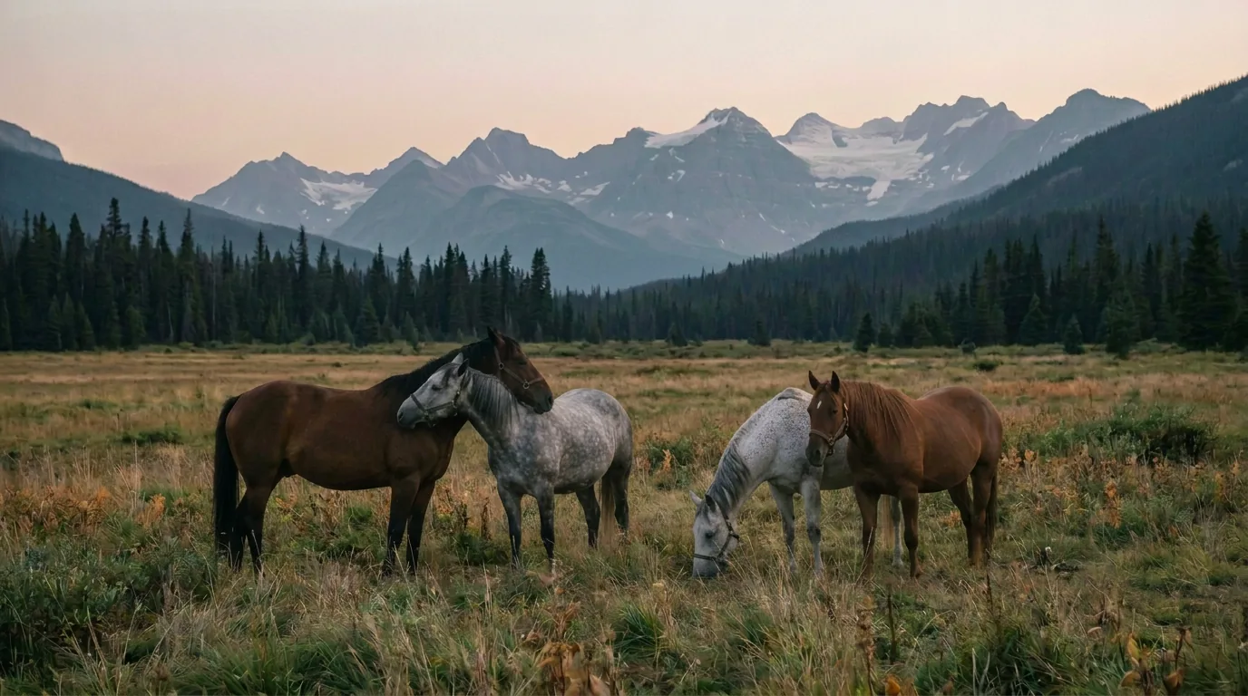 Chevaux en liberté, Écurie Active Lo Vardiafs, Haute-Savoie